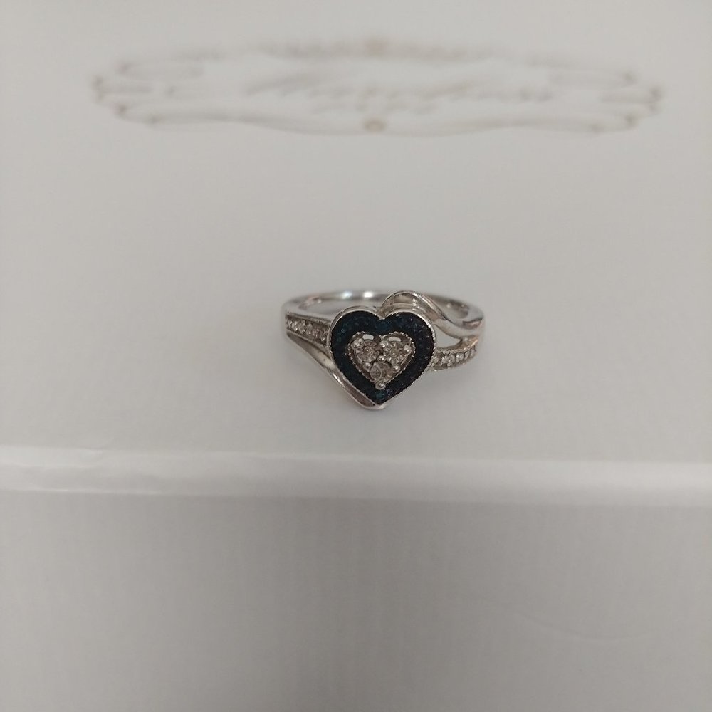 Blue Heart Anniversary Ring